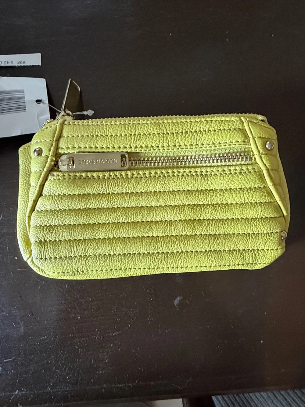 Steve Madden Quilted Yellow Wallet